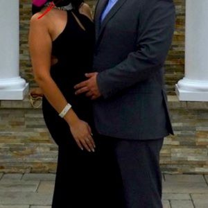 Windsor Black Maxi Formal Pearl Dress-M